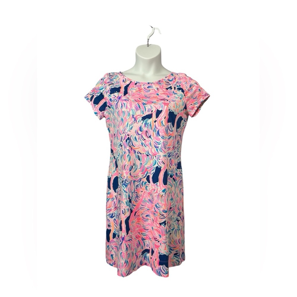 Lilly Pulitzer Marlowe Dress Pelican Pink Head In The Sand Flamingo Print, Large - Picture 3 of 8